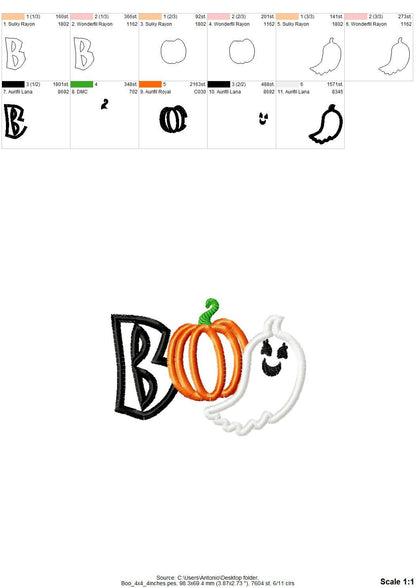 Little Boo Ghost with Pumpkin