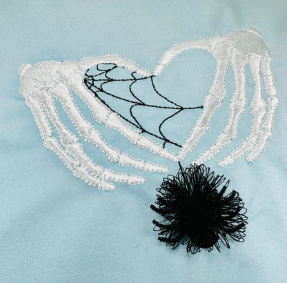 Halloween Skeleton Hands Fringed Spider