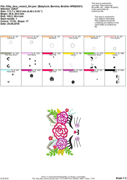 Kitty Face with Shabby Chic Rose Crown