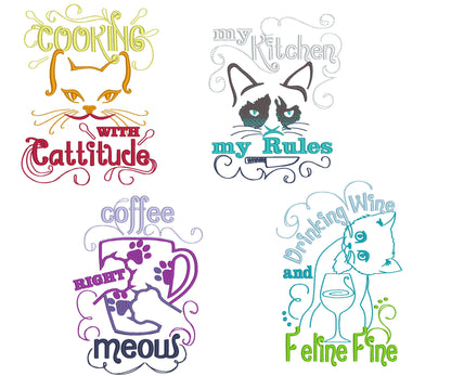 Cattitude Kitty Kitchen Set for Cat Lovers