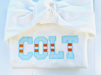 Striped Varsity Sports Font Applique