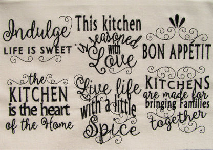 Kitchen Towel Lovely Quote Set