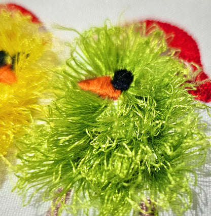 Fringed Christmas Chick Trio