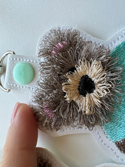 Fringed Teddy Bear Baby Keychain