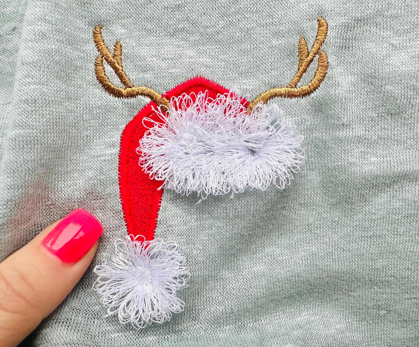 Fringed Deer Antlers and Santa Hat