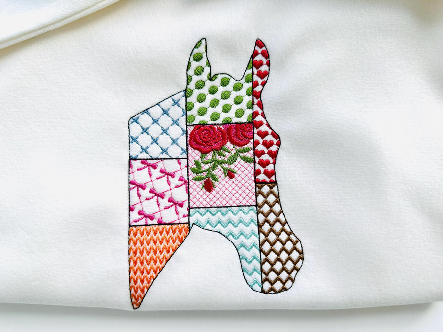 Patchwork Horse face Farm animal patterned Horse head silhouette