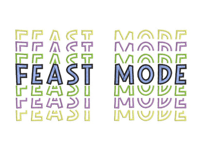 Satin Stitch and Outline Stacked Font