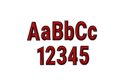 Mini Block FONT satin stitch and outline alphabet uppercase and