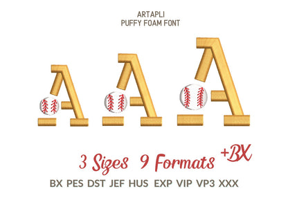 Puffy Puff Foam Baseball Font