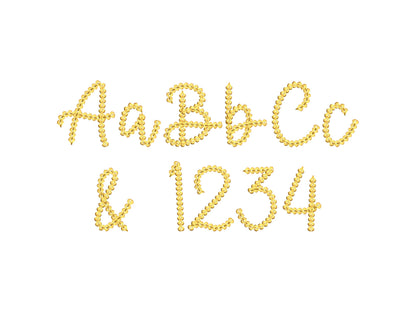 Extra Bold Chain stitch handwritten FONT dense chain machine embroidery