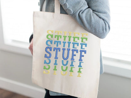 Satin Stitch Stacked Font