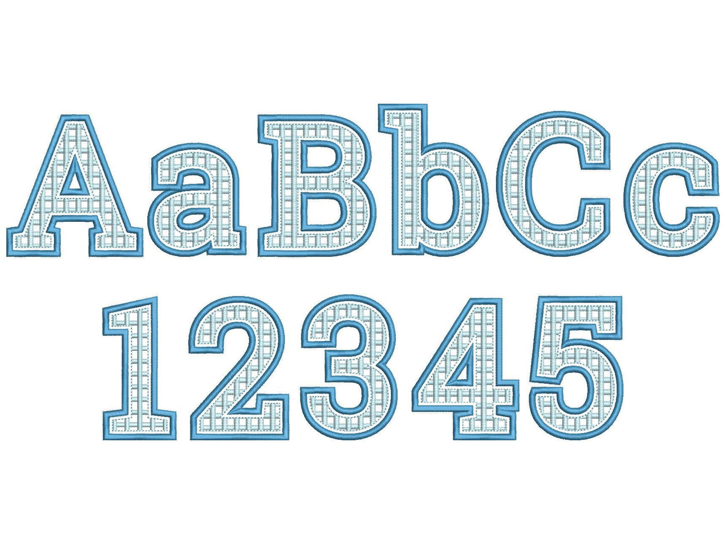 Classy Plaid Patterned Font Applique