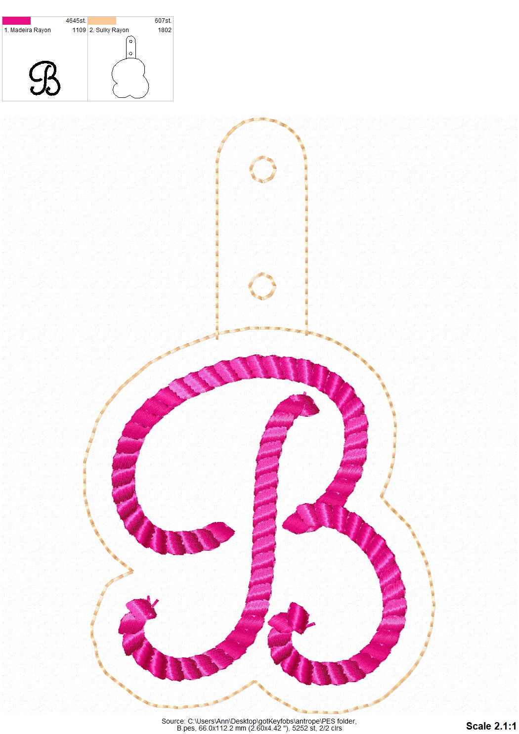 Rope Monogram Keychain