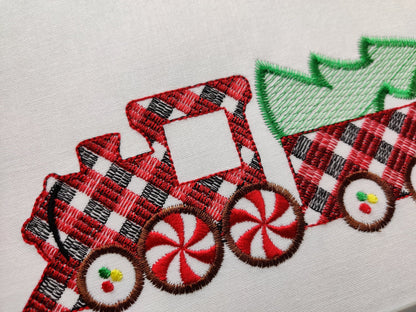 Gingham Plaid Patterned Christmas Train Candy Wheels