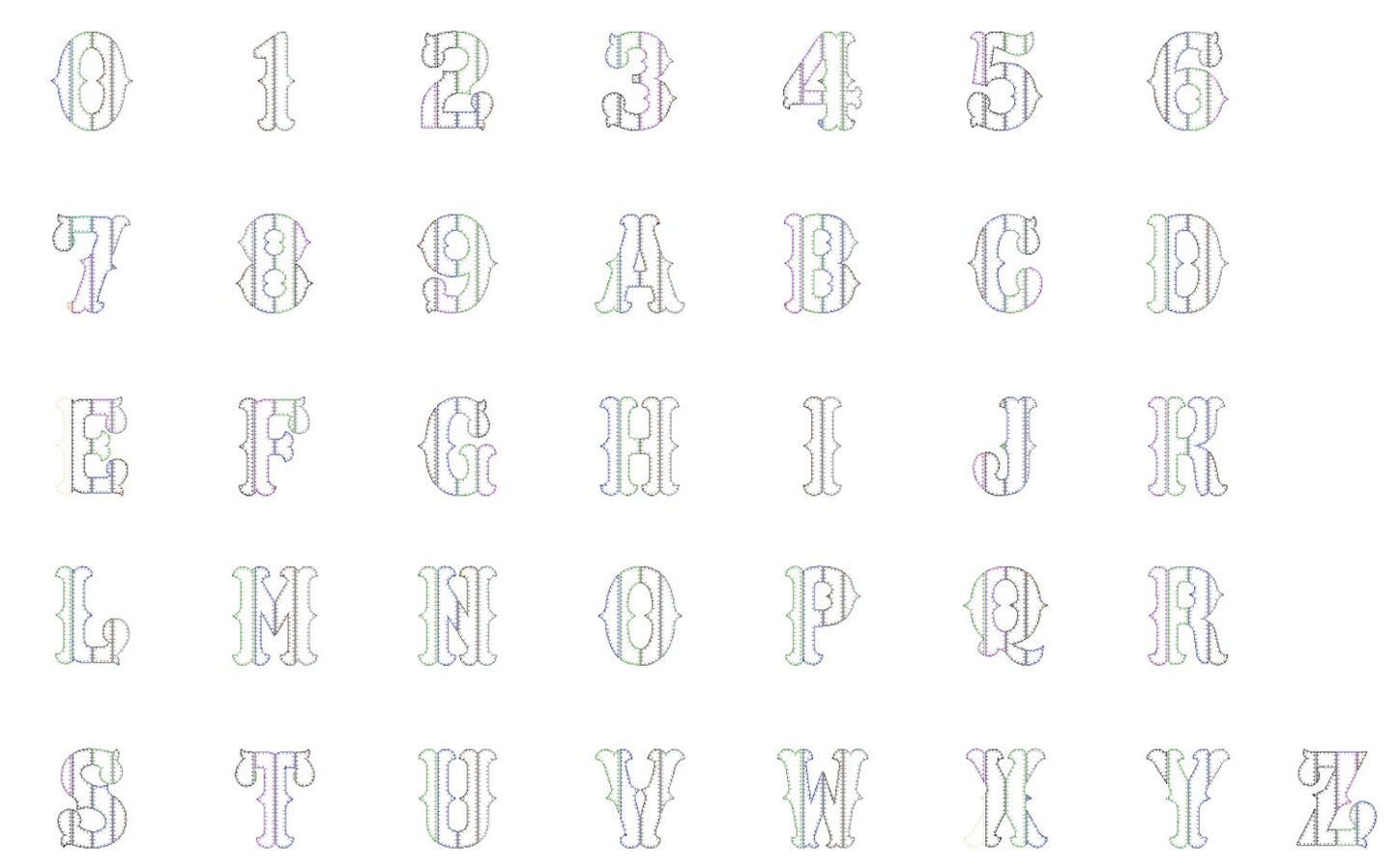 Patchwork Rag Edges Applique Font