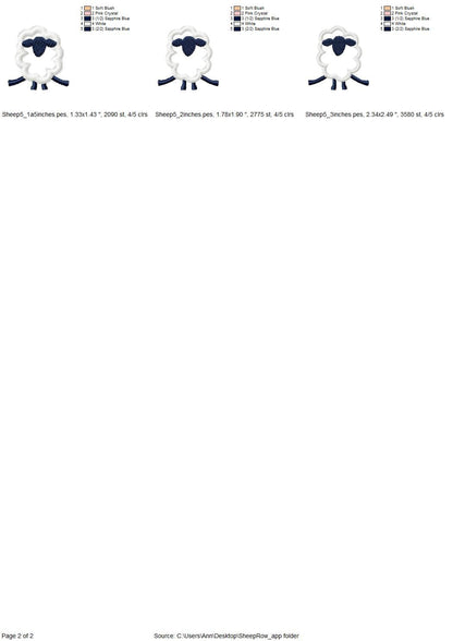 Mini baby Sheep Little Lamb farm animal machine embroidery applique