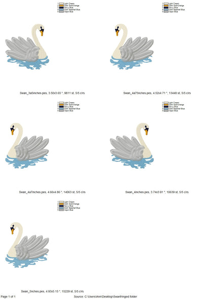 Fringed Swimming Swan