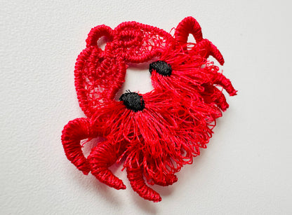 Fringed Crab Earrings Charm FSL