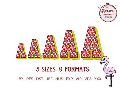 Heart Patterned Shadow Block Font