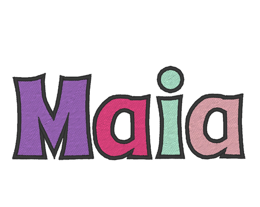 Block Bold Fill Stitch Font Maia