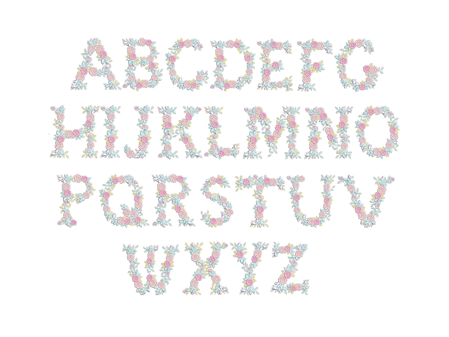 Delicate Roses Floral Font