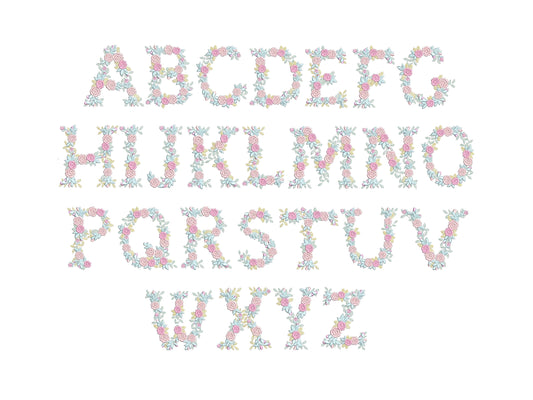 Delicate Roses Floral Font