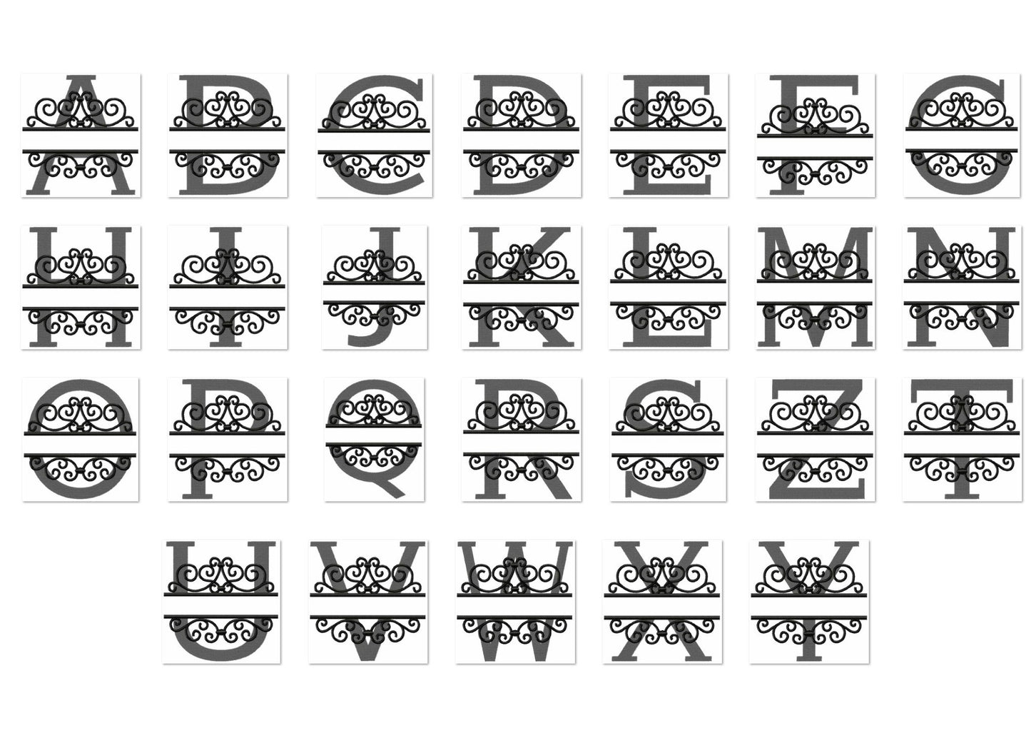 Split Garden Flag Lace Swirl Monogram