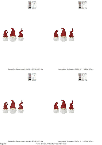 Fringed Gnome Knit Hat Trio 3 in a row