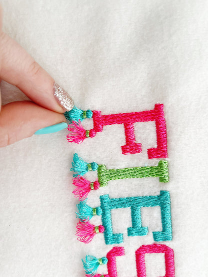 Fringed Summer Font With Tassels