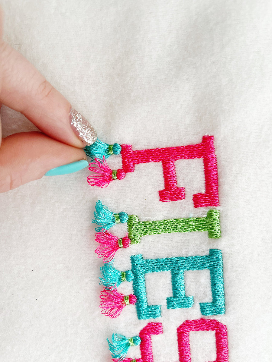 Fringed Summer Font With Tassels