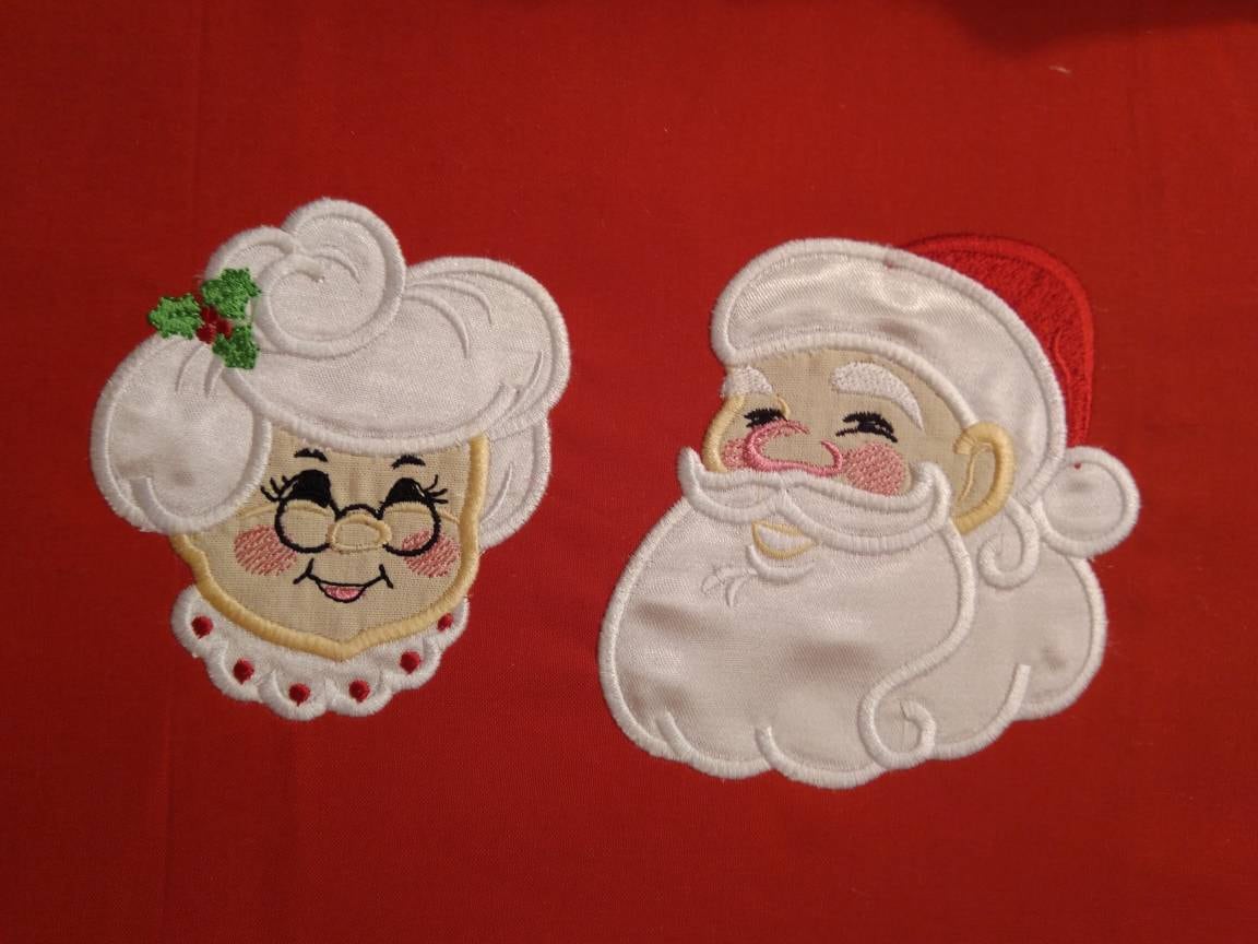Mr and Mrs Santa Claus Applique