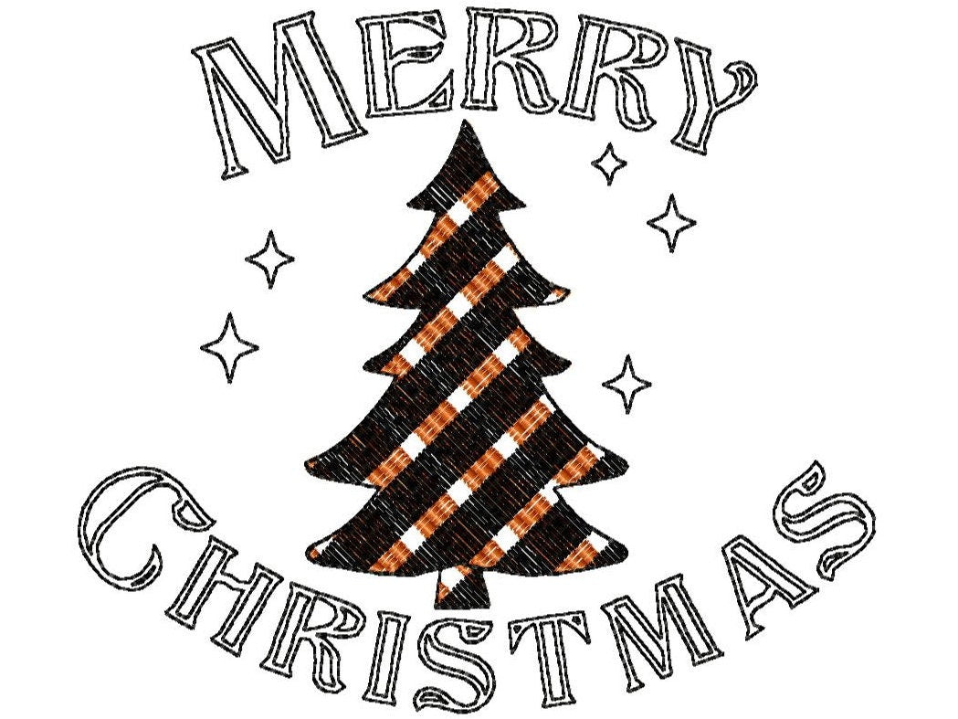 Patterned Merry Christmas Tree