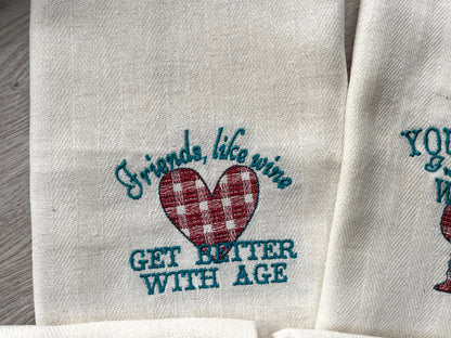 Wine Friends Dish Towel Set