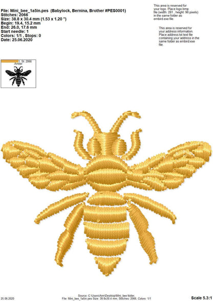 Little add on Bee embroidery design machine embroidery designs fill