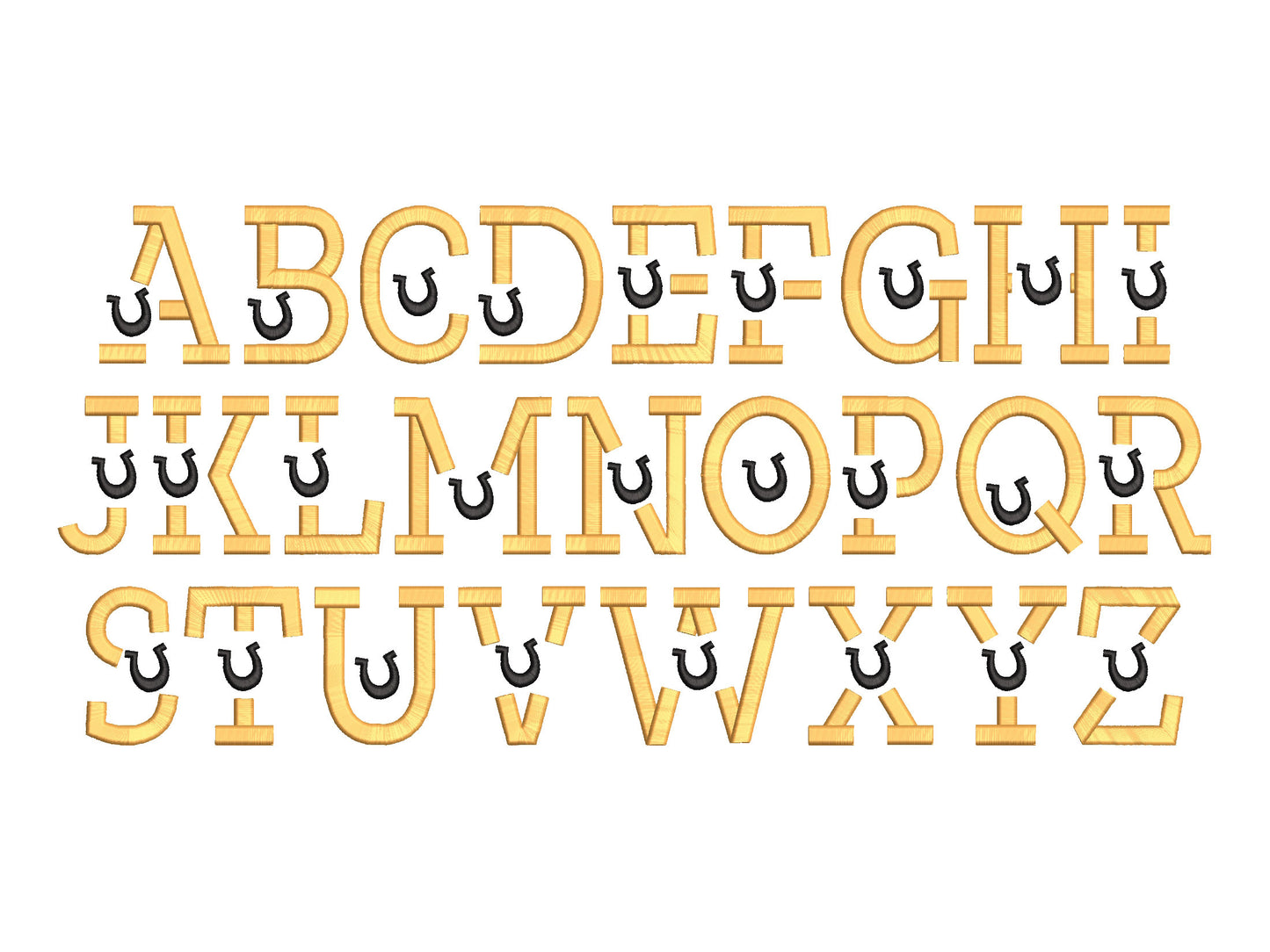 Puffy Puff Foam Horseshoe Font