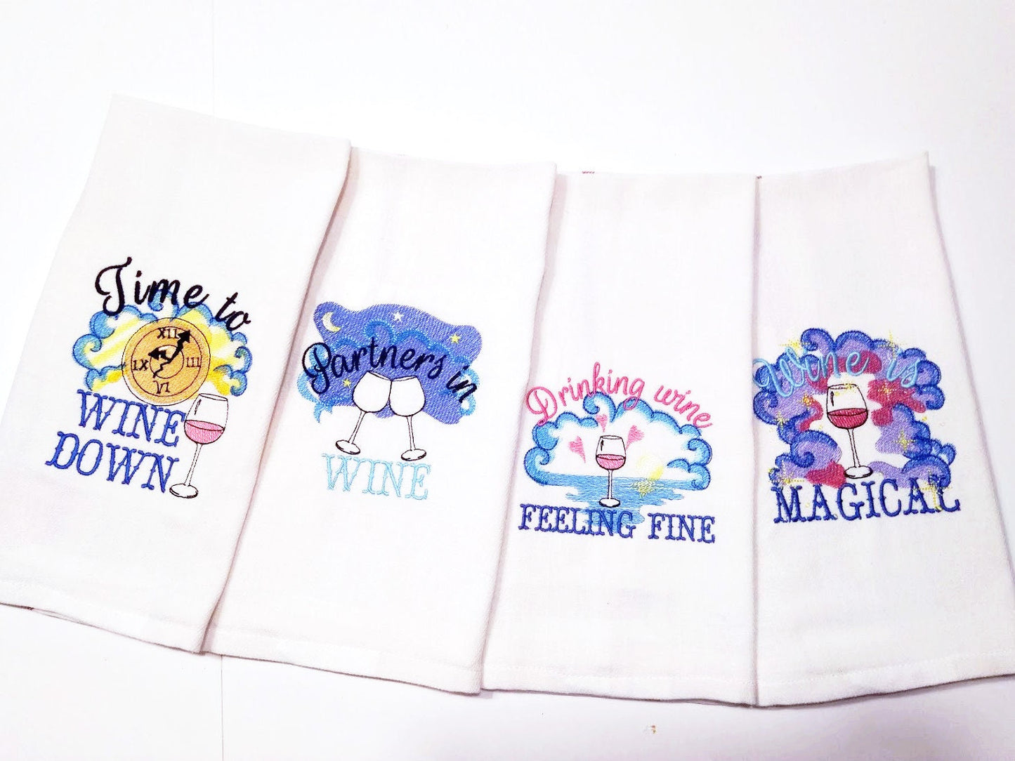 Stunning funny towel embroidery designs, wine cute quotes sayings