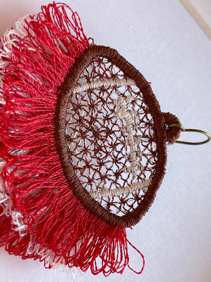 Fringed Sport Football Earrings Charm