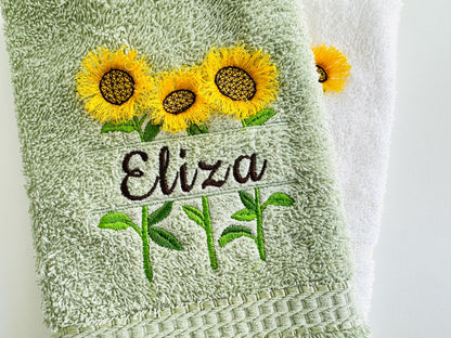 Split Sunflowers and mini Font SET Fringed Fluffy Fringe Sunflower