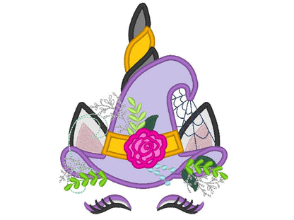 Halloween Unicorn with Witch Hat