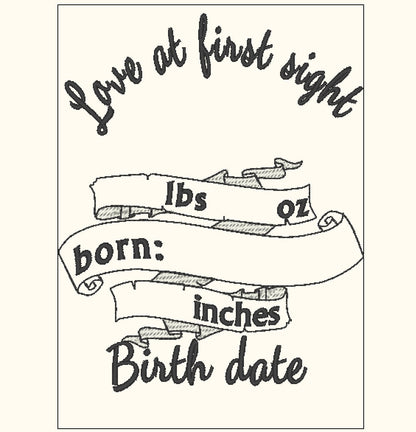 Birth Announcement Template and Mini Font Set