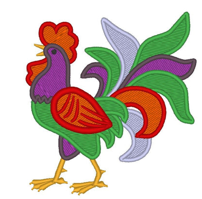 Rooster Applique and Fill Stitch
