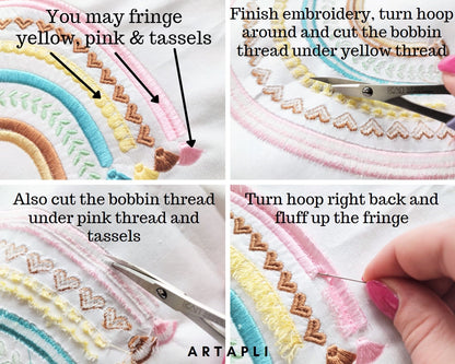 Boho Floral Rainbow with Fringed Tassels