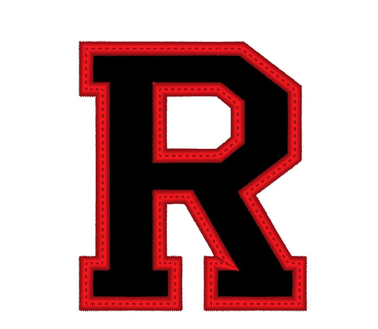 Varsity Collegiate Athletic Block Font Applique