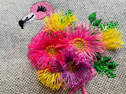 Mini Fringed Floral Flamingo