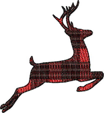 Gingham Plaid Deer Silhouette