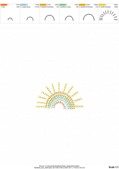 Primitive Chain Stitch Boho Rainbow