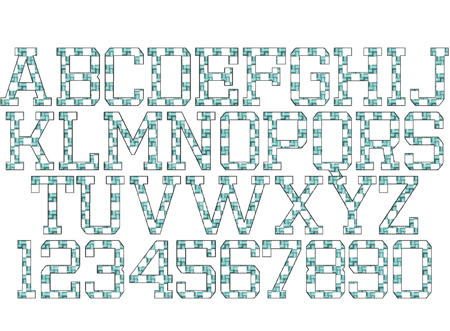 Patterned Font Set of 4