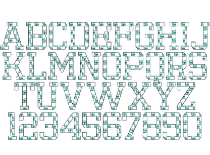 Patterned Font Set of 4