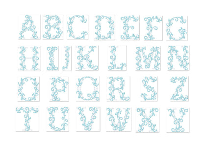 Frozen Ice Curl Monogram Font