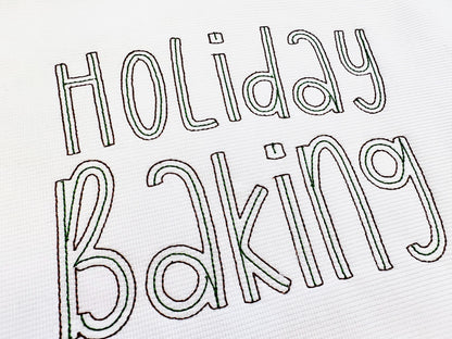 Thin Outline Bean Stitch Font